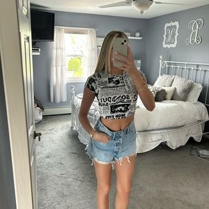 GARAGE NEWSPAPER BABY TEE! WORN ONCE